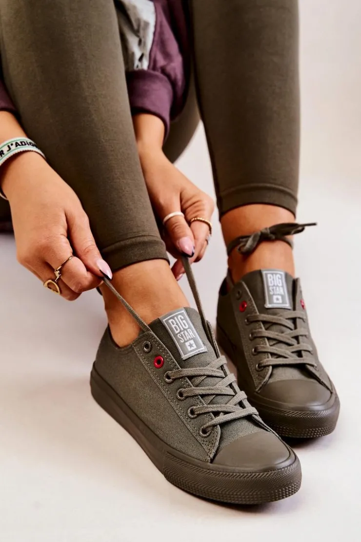 Best Big Star Shoes Niskie Tenisówki Big Star JJ274004 Khaki