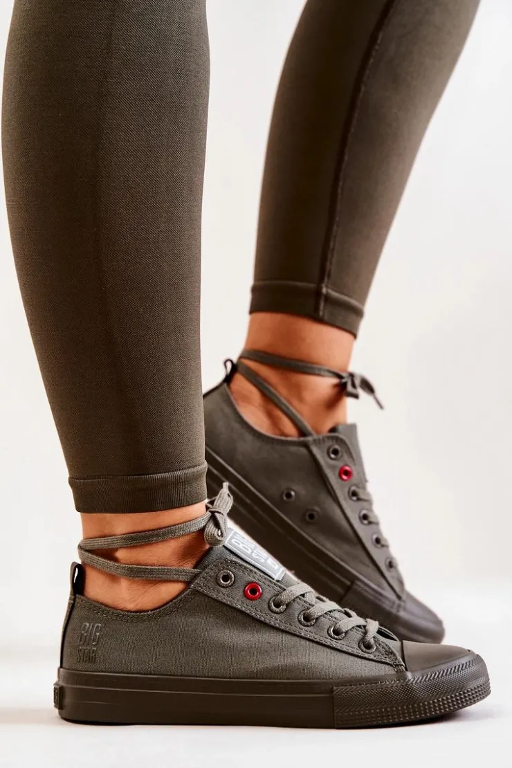 Best Big Star Shoes Niskie Tenisówki Big Star JJ274004 Khaki