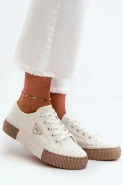 Clearance Boto Niskie Trampki Damskie Białe Enalae