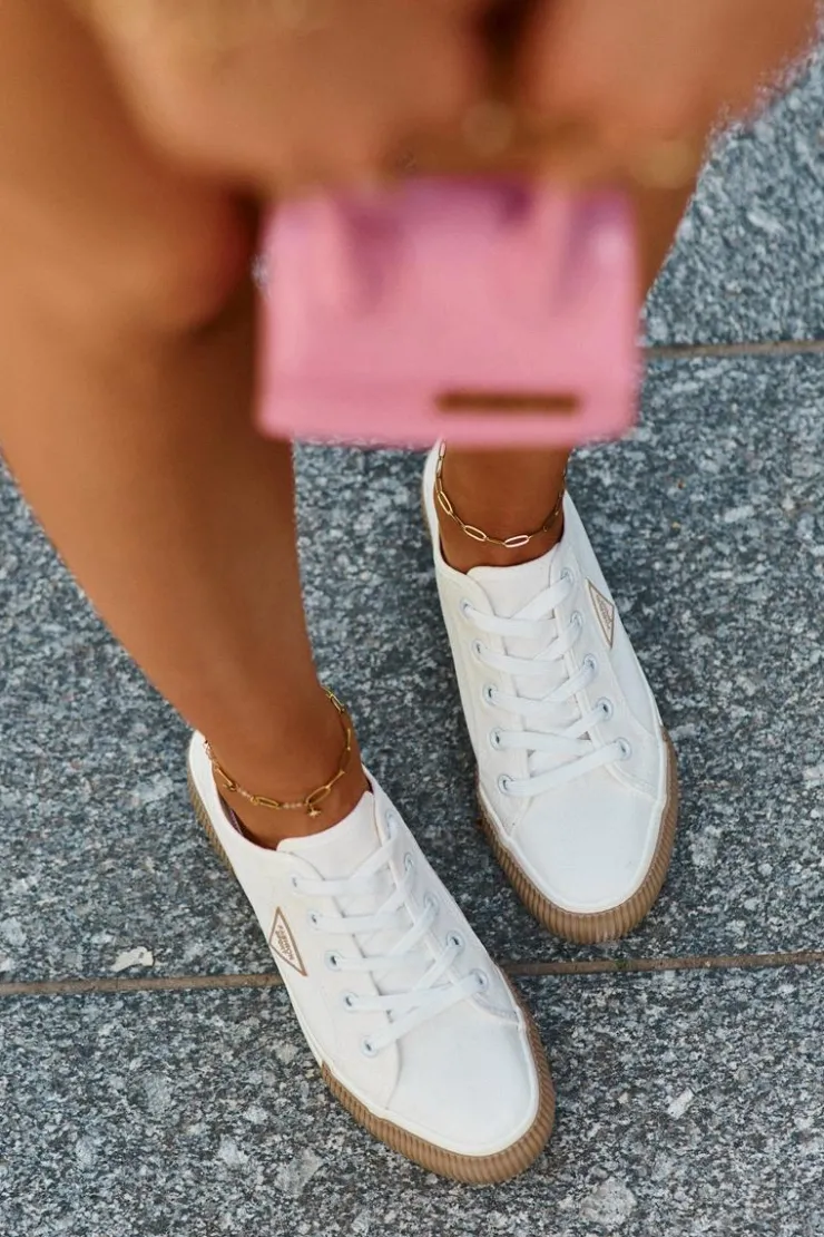 Clearance Boto Niskie Trampki Damskie Białe Enalae