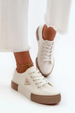 Clearance Boto Niskie Trampki Damskie Białe Enalae