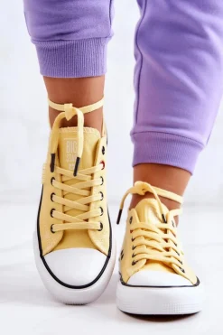 Damskie Big Star Shoes Niskie Trampki Damskie Big Star JJ274A002 Żółte