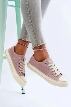 Big Star Shoes Trampki Damskie Big Star|Trampki Damskie Niskie*Niskie Trampki Damskie Big Star NN274270 Różowe Różowy