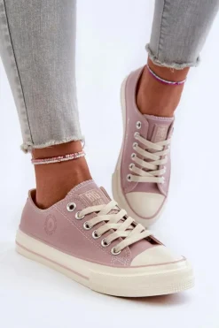 Big Star Shoes Trampki Damskie Big Star|Trampki Damskie Niskie*Niskie Trampki Damskie Big Star NN274270 Różowe Różowy