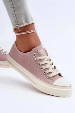 Big Star Shoes Trampki Damskie Big Star|Trampki Damskie Niskie*Niskie Trampki Damskie Big Star NN274270 Różowe Różowy