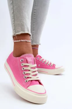 Clearance Big Star Shoes Niskie Trampki Damskie Big Star NN274271 Różowe Różowy