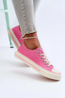 Clearance Big Star Shoes Niskie Trampki Damskie Big Star NN274271 Różowe Różowy