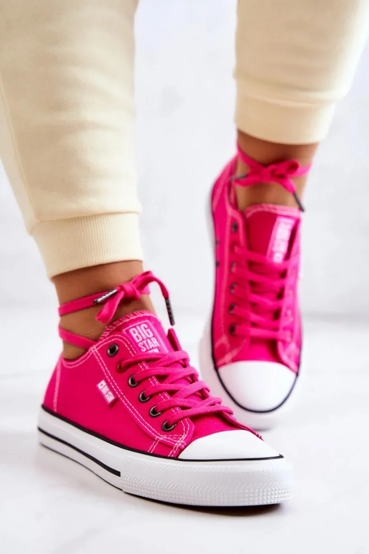 Big Star Shoes Trampki Damskie Big Star|Trampki Damskie Niskie*Niskie Trampki Damskie Big Star JJ274A005 Fuksja