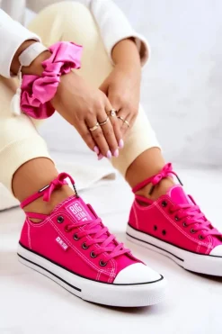 Big Star Shoes Trampki Damskie Big Star|Trampki Damskie Niskie*Niskie Trampki Damskie Big Star JJ274A005 Fuksja