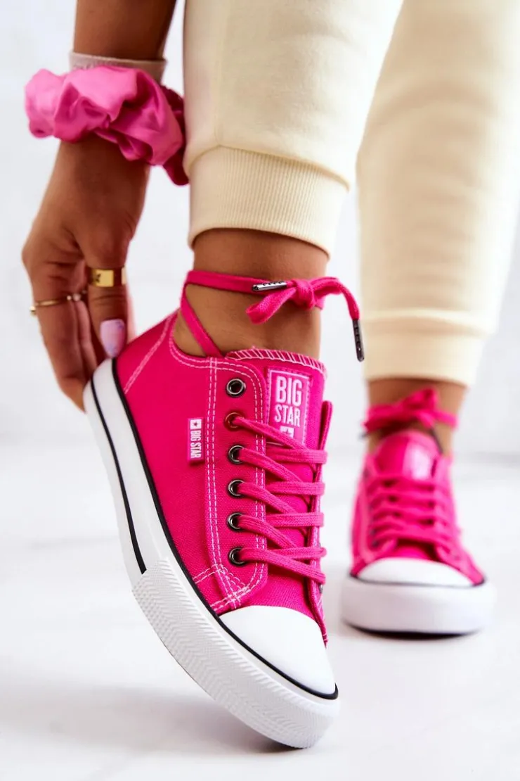 Big Star Shoes Trampki Damskie Big Star|Trampki Damskie Niskie*Niskie Trampki Damskie Big Star JJ274A005 Fuksja