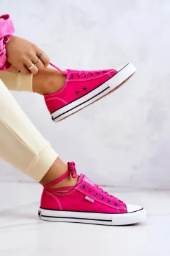 Big Star Shoes Trampki Damskie Big Star|Trampki Damskie Niskie*Niskie Trampki Damskie Big Star JJ274A005 Fuksja