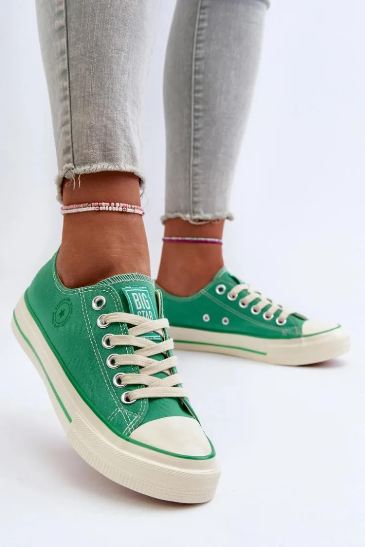 Damskie Big Star Shoes Niskie Trampki Damskie Big Star NN274268 Zielone