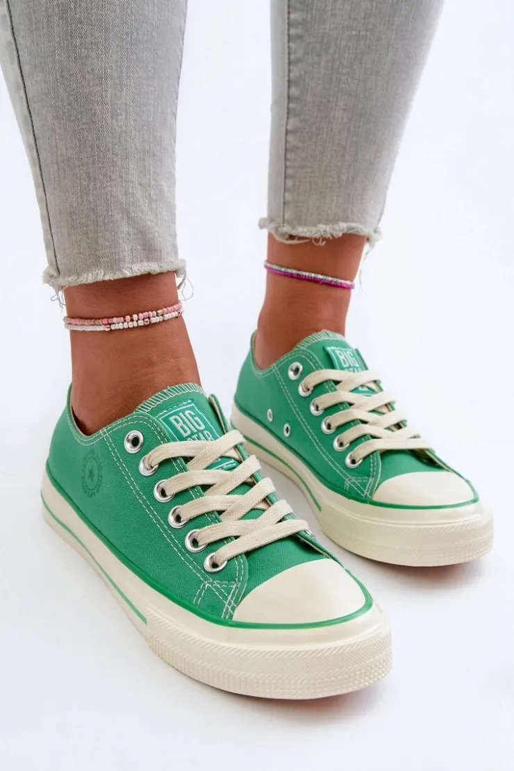 Damskie Big Star Shoes Niskie Trampki Damskie Big Star NN274268 Zielone