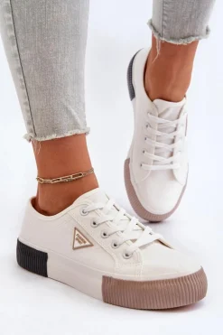 Online Boto Niskie Trampki Damskie Białe Enalae