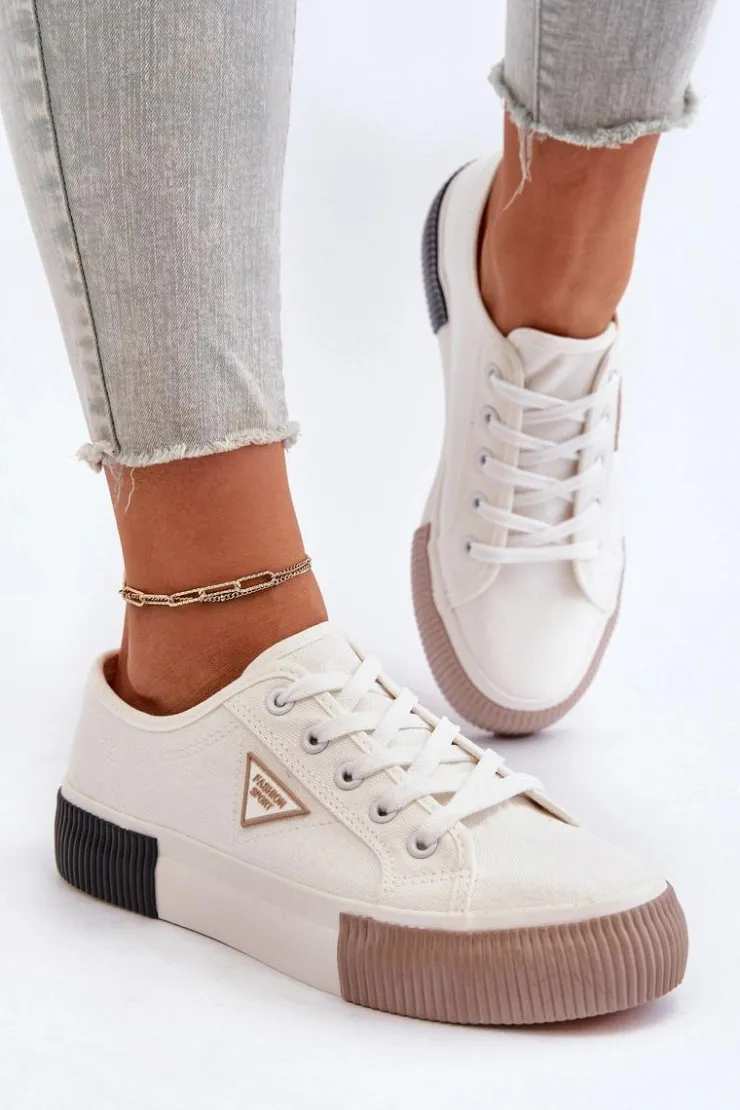 Online Boto Niskie Trampki Damskie Białe Enalae