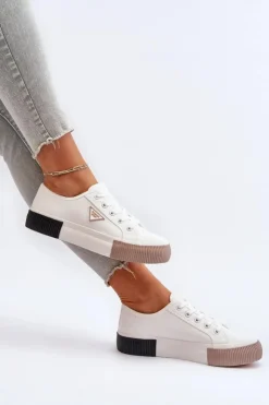 Online Boto Niskie Trampki Damskie Białe Enalae