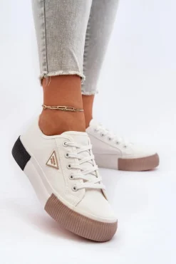 Online Boto Niskie Trampki Damskie Białe Enalae