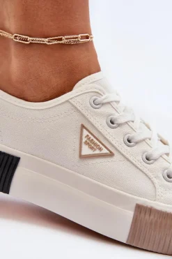 Online Boto Niskie Trampki Damskie Białe Enalae