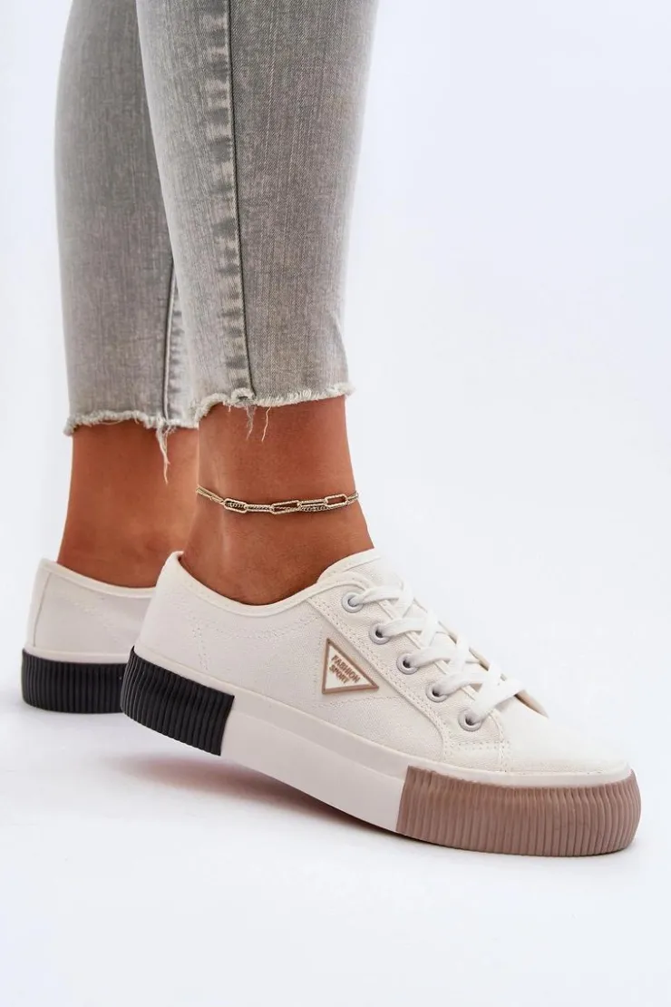 Online Boto Niskie Trampki Damskie Białe Enalae