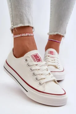 Big Star Shoes Trampki Damskie Big Star|Trampki Damskie Niskie*Niskie Trampki Damskie Big Star NN274274 Białe Biały