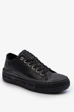 Discount Big Star Shoes Niskie Trampki Damskie Ocieplane Czarne Big Star MM274031