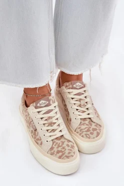 Damskie Lee Cooper Niskie Trampki Damskie Panterka LCW-25-02-3330L Beżowe