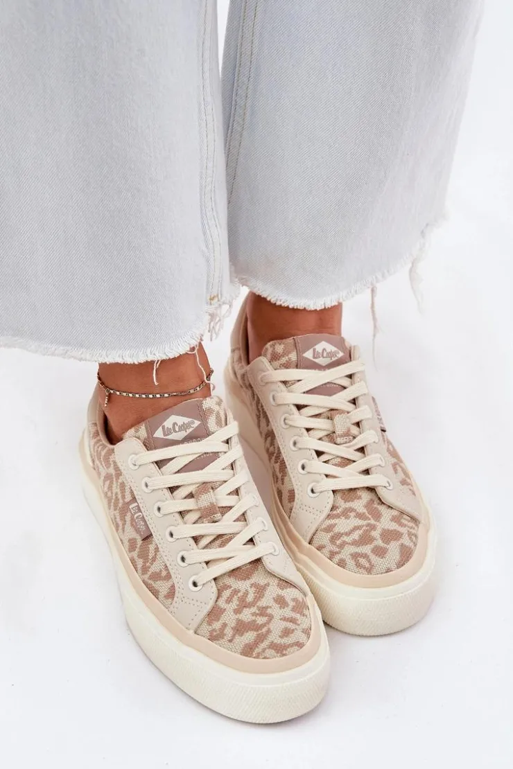 Damskie Lee Cooper Niskie Trampki Damskie Panterka LCW-25-02-3330L Beżowe