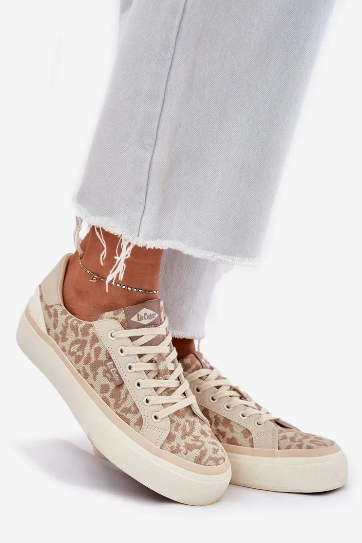 Damskie Lee Cooper Niskie Trampki Damskie Panterka LCW-25-02-3330L Beżowe