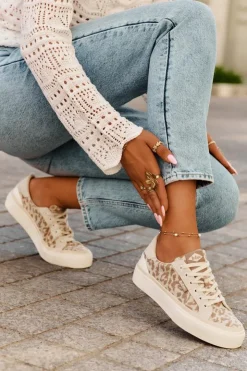 Damskie Lee Cooper Niskie Trampki Damskie Panterka LCW-25-02-3330L Beżowe