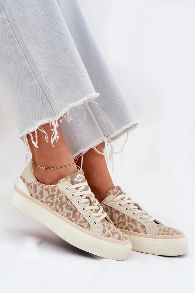 Damskie Lee Cooper Niskie Trampki Damskie Panterka LCW-25-02-3330L Beżowe