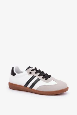 Sale Boto Niskie Trampki Tenisówki Damskie Biało-Czarne Loredis