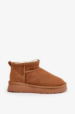 Outlet Buty damskie Vinceza Niskie Zamszowe Śniegowce Skóra Naturalna Vinceza 97950 Camel
