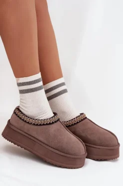 Damskie Buty damskie Vinceza Niskie Zamszowe Śniegowce Damskie Z Haftem Na Platformie Vinceza 97960 Brązowe