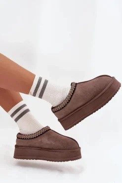 Damskie Buty damskie Vinceza Niskie Zamszowe Śniegowce Damskie Z Haftem Na Platformie Vinceza 97960 Brązowe