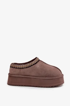 Damskie Buty damskie Vinceza Niskie Zamszowe Śniegowce Damskie Z Haftem Na Platformie Vinceza 97960 Brązowe