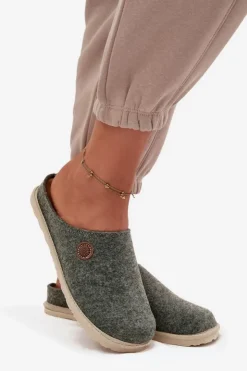 Online INBLU Obuwie Domowe Kapcie Damskie CS000047 Zielone Zielony