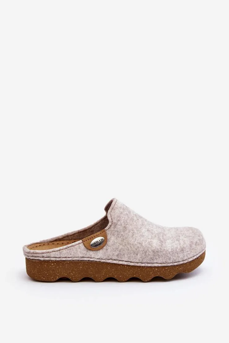 Damskie INBLU Obuwie Domowe Kapcie Damskie Profilaktyczne DK000011 Beżowe