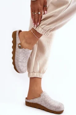 Damskie INBLU Obuwie Domowe Kapcie Damskie Profilaktyczne DK000011 Beżowe