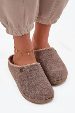 Damskie INBLU Obuwie Domowe Kapcie Damskie ED000031 Beżowe