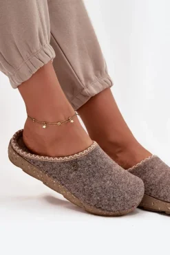 Damskie INBLU Obuwie Domowe Kapcie Damskie ED000031 Beżowe