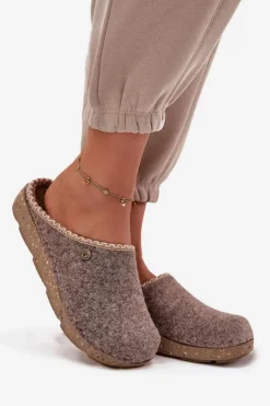 Damskie INBLU Obuwie Domowe Kapcie Damskie ED000031 Beżowe