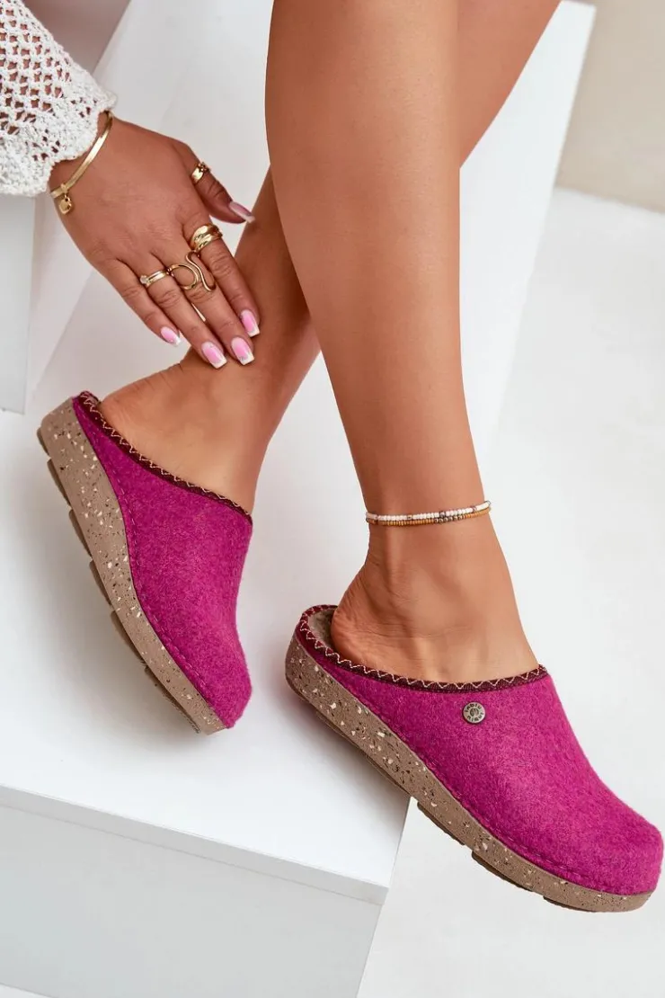 Damskie INBLU Obuwie Domowe Kapcie Damskie ED000018 Fuksja