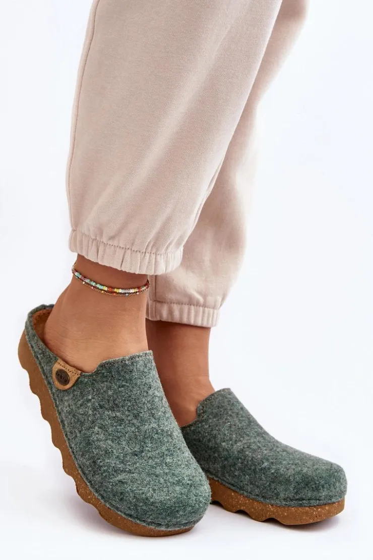 Damskie INBLU Obuwie Domowe Kapcie Damskie Profilaktyczne DK000011 Zielone