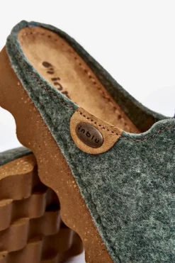 Damskie INBLU Obuwie Domowe Kapcie Damskie Profilaktyczne DK000011 Zielone