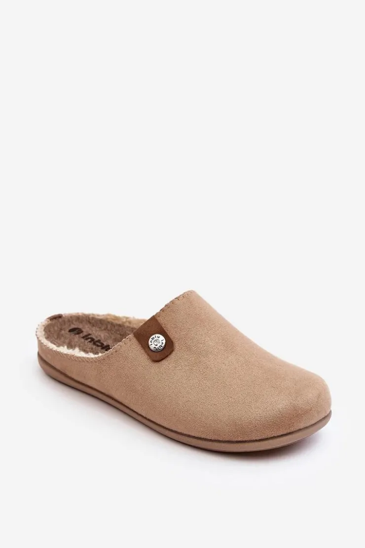 INBLU Kapcie Klasyczne|Klapki Damskie Klasyczne*Obuwie Domowe Kapcie Damskie GF000011 Beżowe