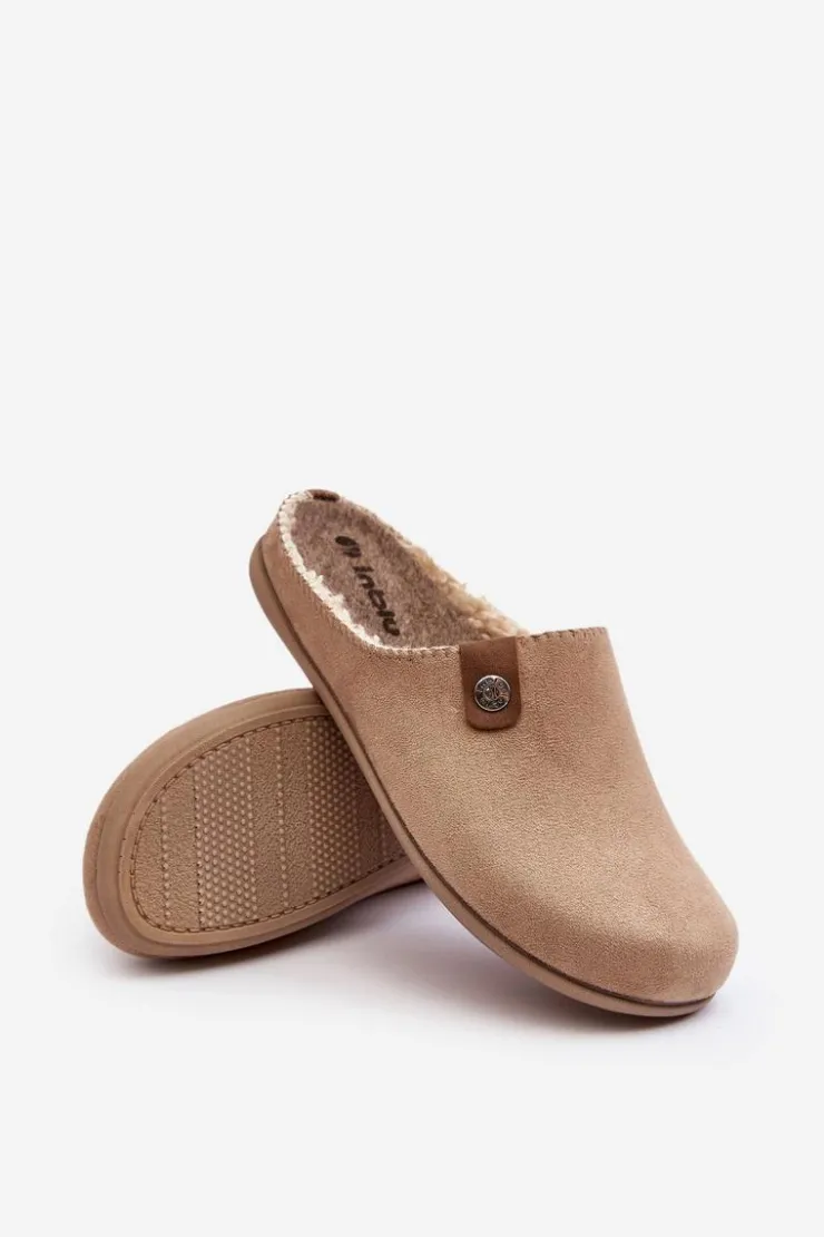 INBLU Kapcie Klasyczne|Klapki Damskie Klasyczne*Obuwie Domowe Kapcie Damskie GF000011 Beżowe