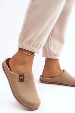 INBLU Kapcie Klasyczne|Klapki Damskie Klasyczne*Obuwie Domowe Kapcie Damskie GF000011 Beżowe