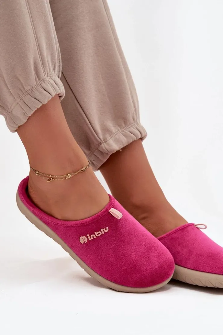 INBLU Kapcie Klasyczne|Klapki Damskie Klasyczne*Obuwie Domowe Kapcie Damskie ET000037 Różowe