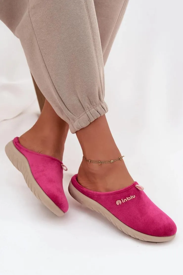 INBLU Kapcie Klasyczne|Klapki Damskie Klasyczne*Obuwie Domowe Kapcie Damskie ET000037 Różowe