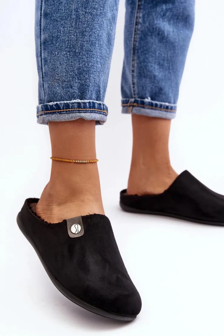 Damskie INBLU Obuwie Domowe Kapcie Damskie GF000011 Czarne